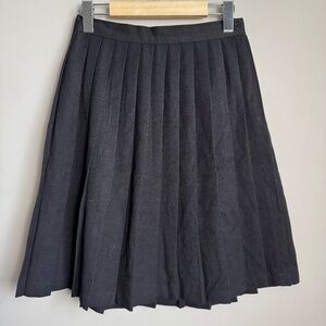 Dolci Mondo Vintage Accordion Pleated Knee Skirt‎ Black Sz 7/8 Schoolgirl Ballet